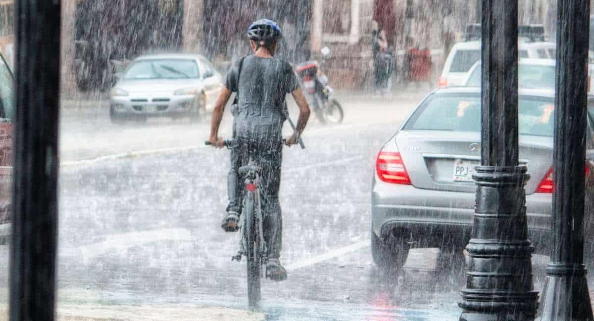 riding ebike in rain